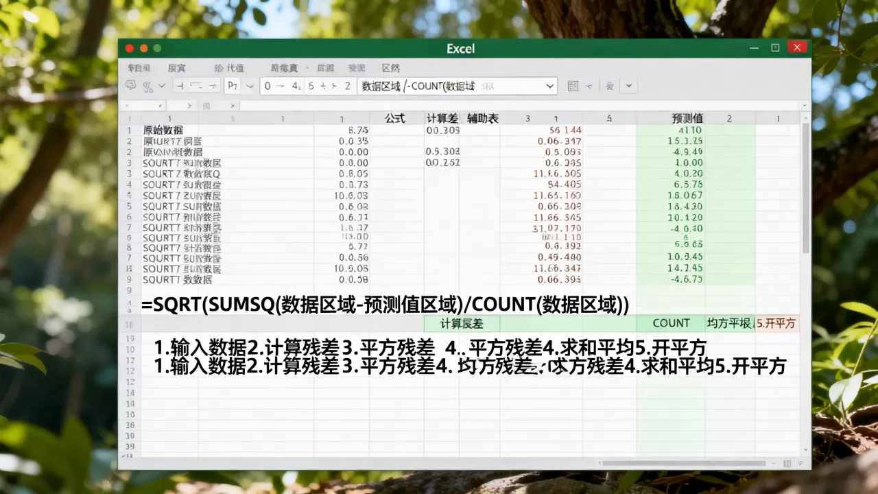 Excel如何计算均方根误差？均方根误差公式怎么用