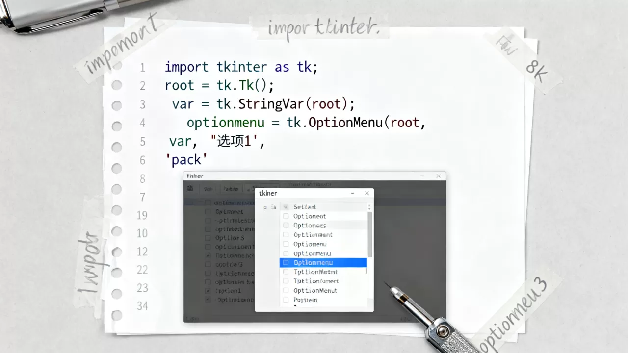 python optionmenu怎么用?tkinter下拉菜单组件详解 python optionmenu怎么用?tkinter下拉菜单组件详解