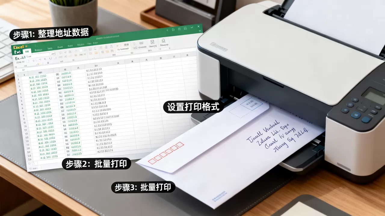打印信封excel怎么做？批量打印信封地址教程