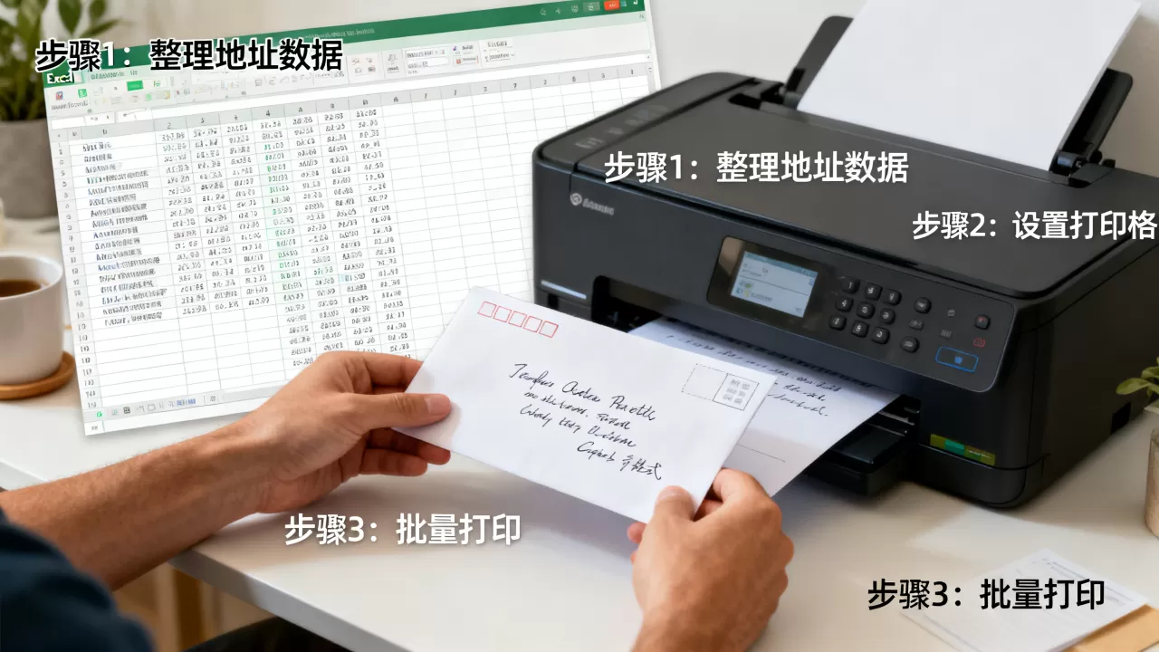 打印信封excel怎么做？批量打印信封地址教程