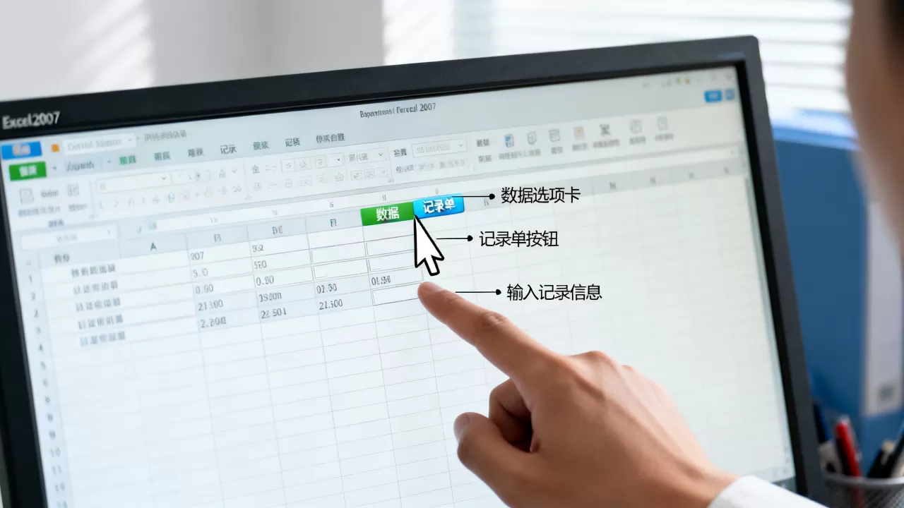Excel2007记录单怎么用？excel2007记录单怎么添加