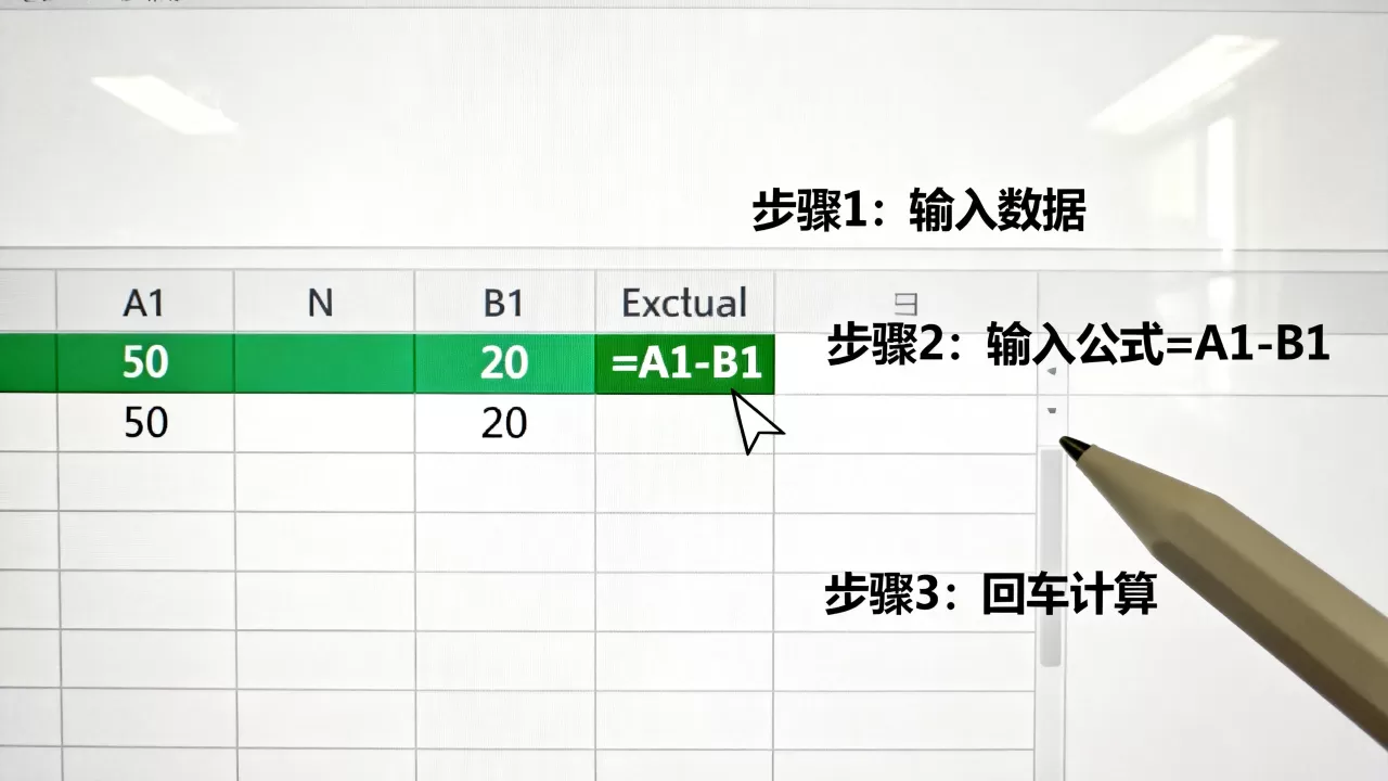 Excel两数相减怎么操作?excel两数相减公式 Excel两数相减怎么操作?excel两数相减公式