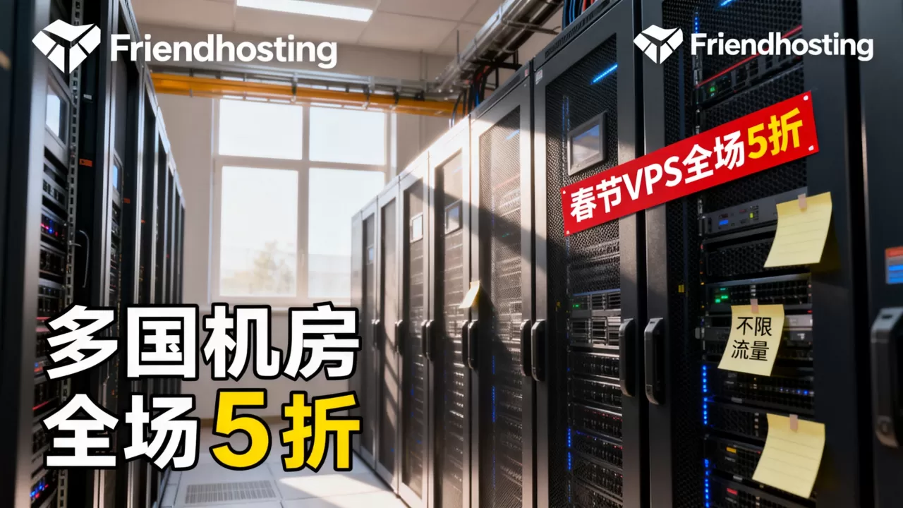 春节VPS全场5折哪里买？Friendhosting多国机房不限流量