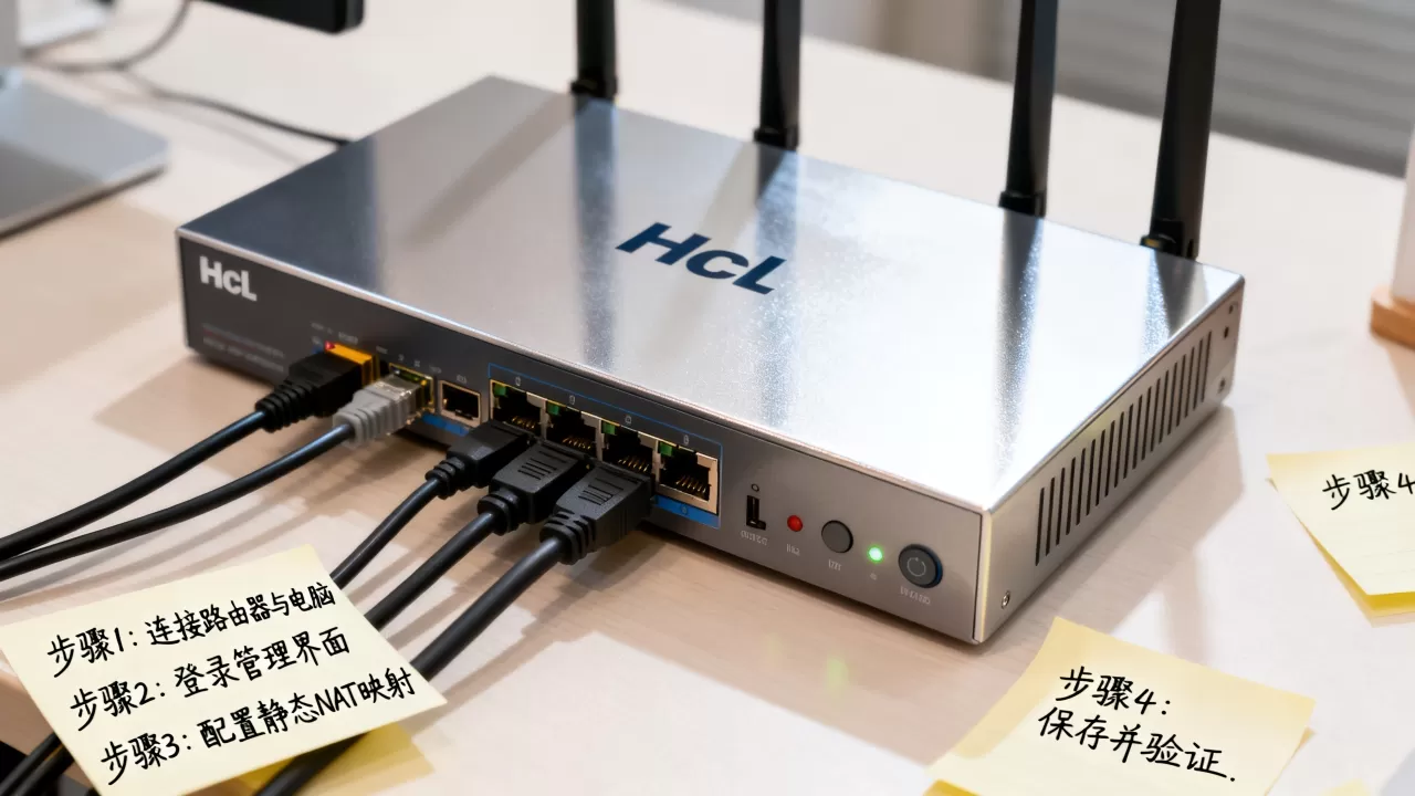 Hcl路由器nat转换静态怎么设置？路由器nat静态地址映射教程