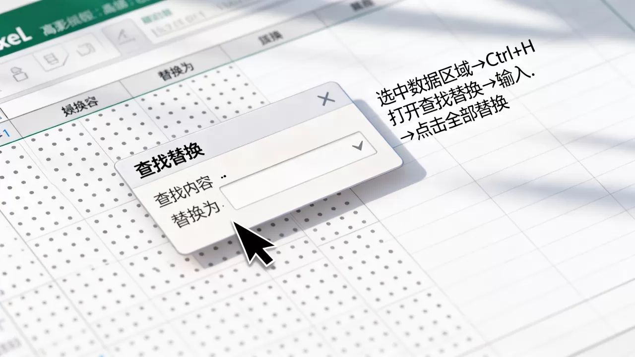 Excel表格里的点怎么去掉？如何批量删除Excel中的点
