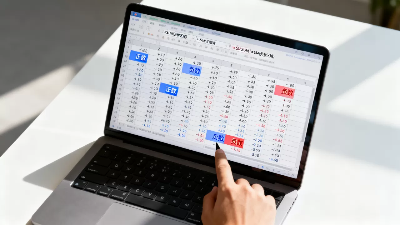 Excel正数和负数怎么区分?如何快速统计正负数总和 Excel正数和负数怎么区分?如何快速统计正负数总和