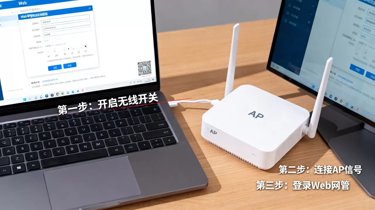 笔记本无线网络连接开关怎么开？AP通过Web网管方式上线配置方法