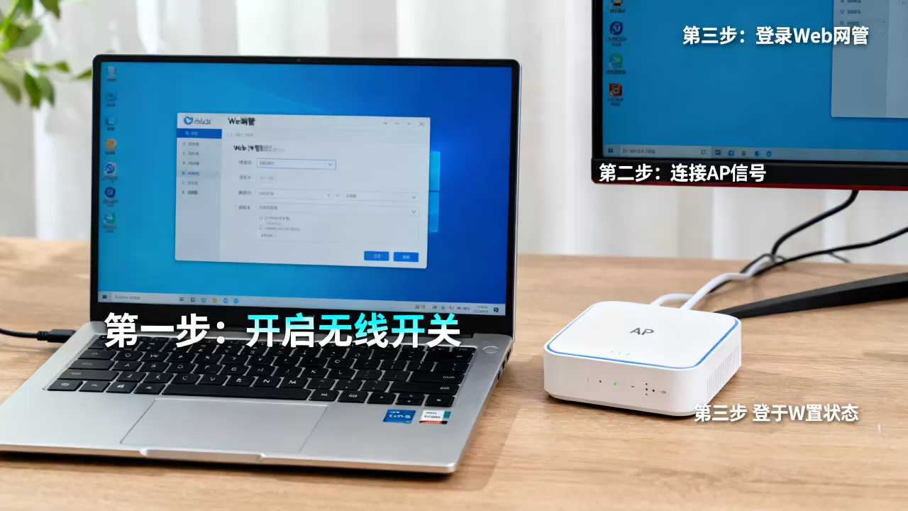 笔记本无线网络连接开关怎么开？AP通过Web网管方式上线配置方法