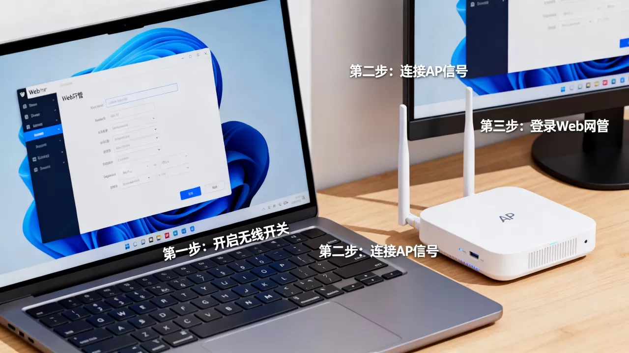 笔记本无线网络连接开关怎么开？AP通过Web网管方式上线配置方法
