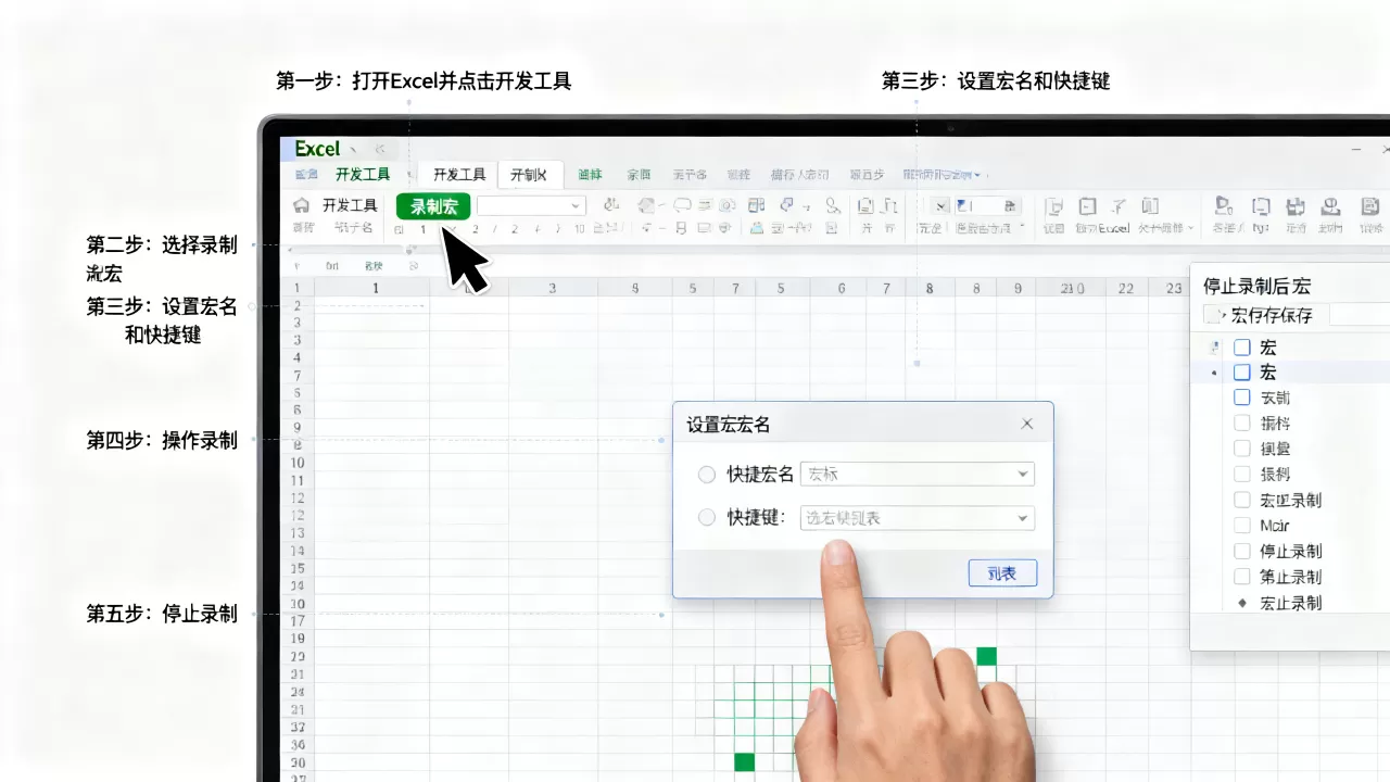 Excel录制新宏怎么操作?excel录制宏的详细步骤 Excel录制新宏怎么操作?excel录制宏的详细步骤