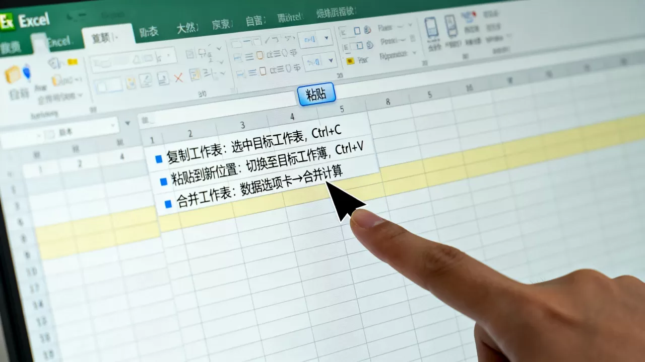 Excel粘贴工作表怎么操作？Excel中如何合并多个工作表