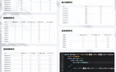 表格展示样式是什么？2026最新表格样式代码大全