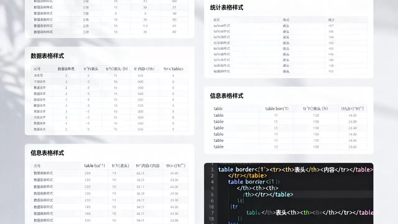 表格展示样式是什么?2026最新表格样式代码大全 表格展示样式是什么?2026最新表格样式代码大全