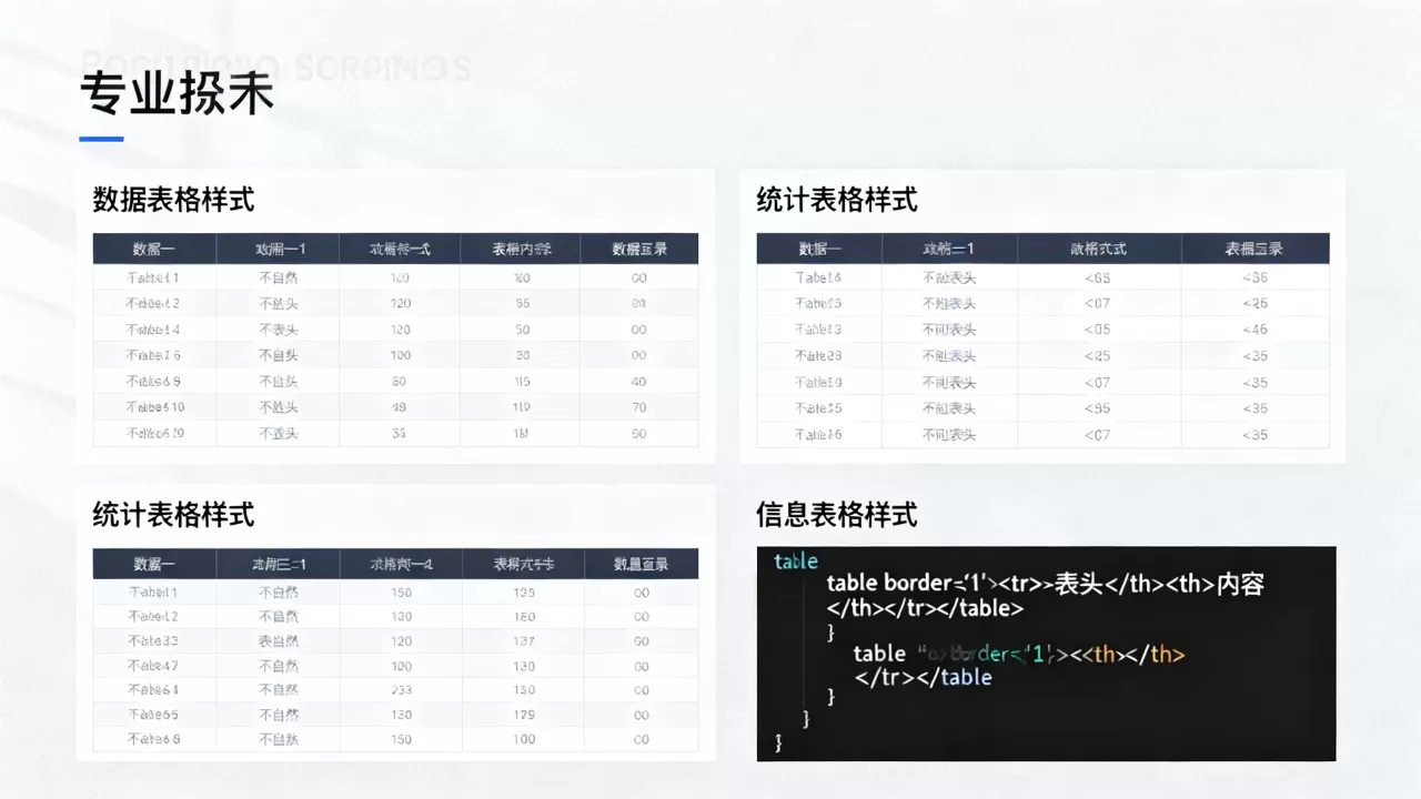 表格展示样式是什么?2026最新表格样式代码大全 表格展示样式是什么?2026最新表格样式代码大全