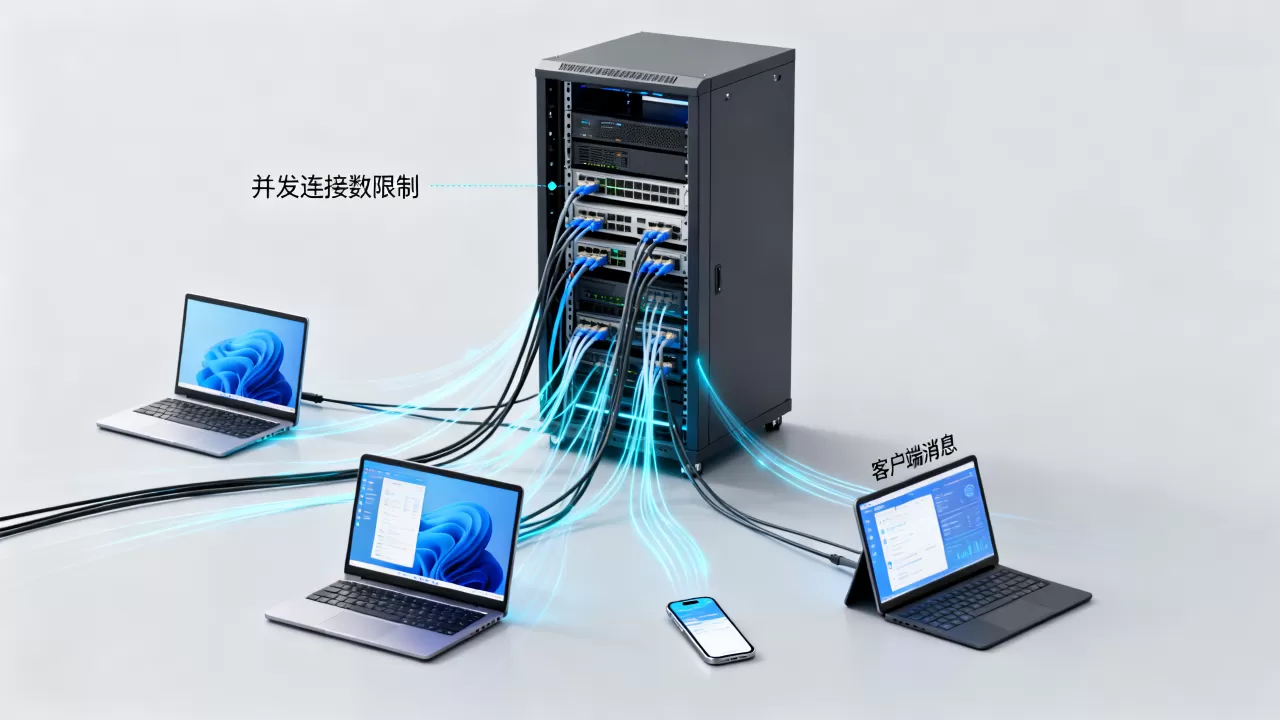 服务器如何处理多个客户端消息？并发连接数限制