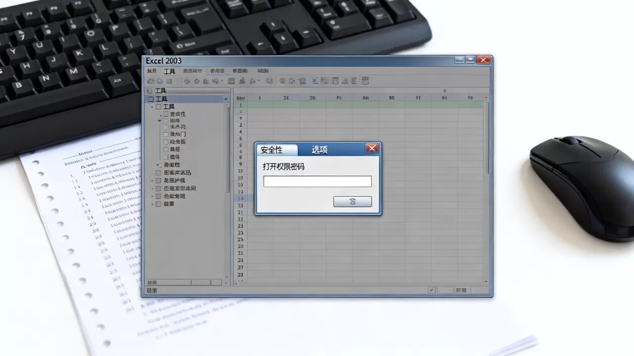 Excel 2003文档如何设置密码保护？