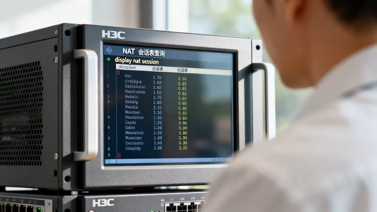 H3C6如何查看NAT转换会话？华为H3C交换机NAT会话表查询命令