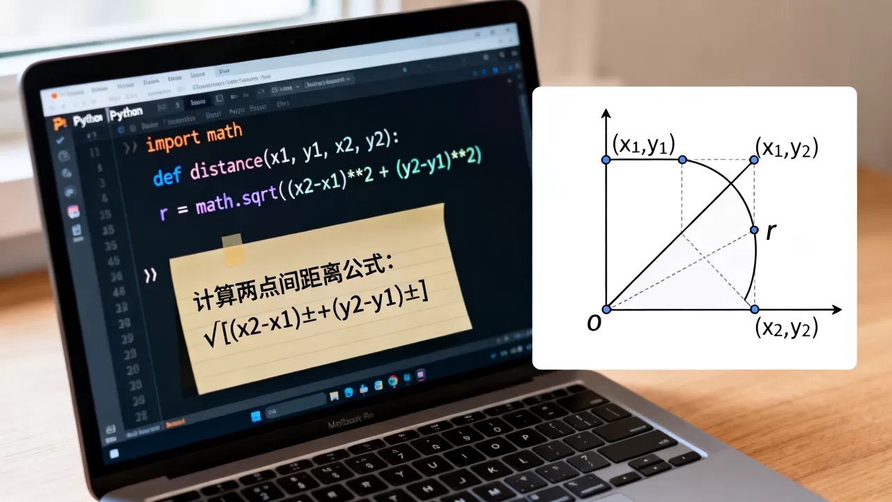 python半径怎么算?python计算两点间距离 python半径怎么算?python计算两点间距离