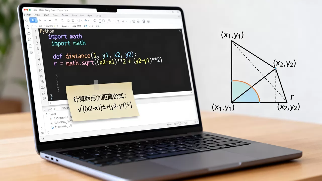 python半径怎么算?python计算两点间距离 python半径怎么算?python计算两点间距离