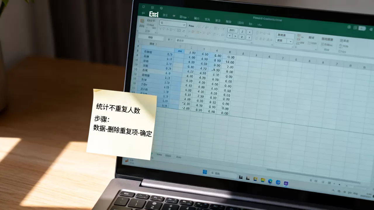 Excel人数怎么求？如何统计表格中不重复的人数