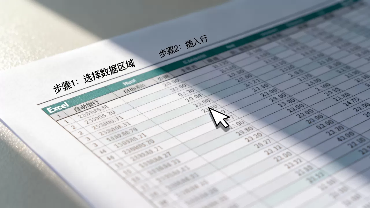 Excel怎么自动增行？表格数据批量增加行的方法