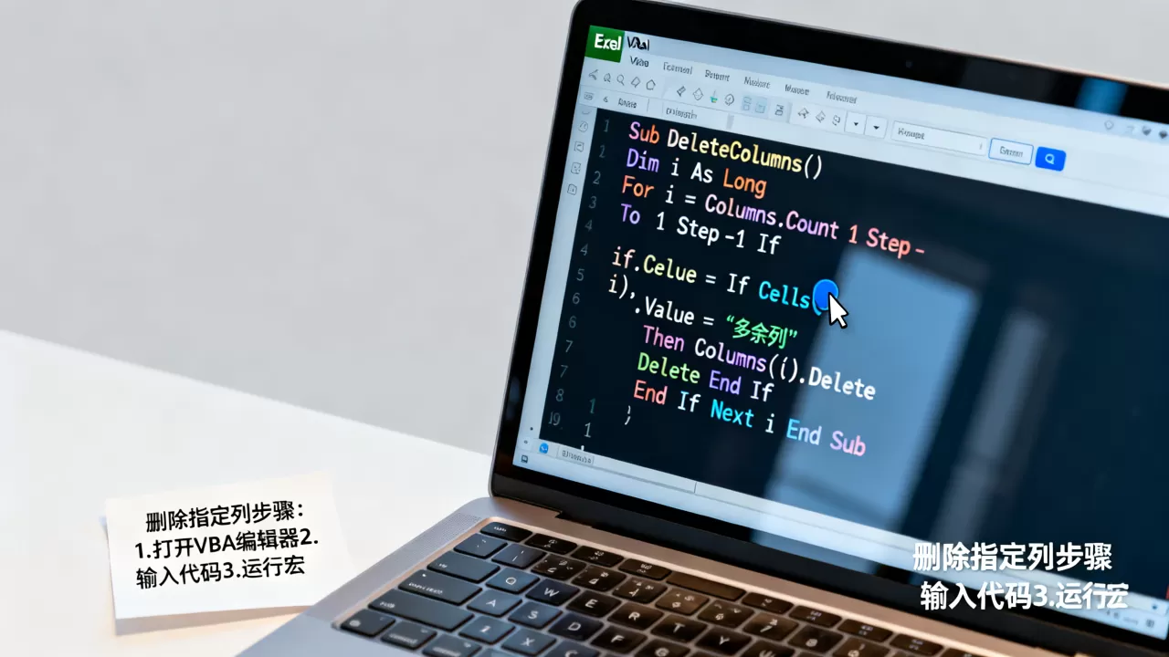Excel VBA如何删除指定列？VBA批量删除多余列代码