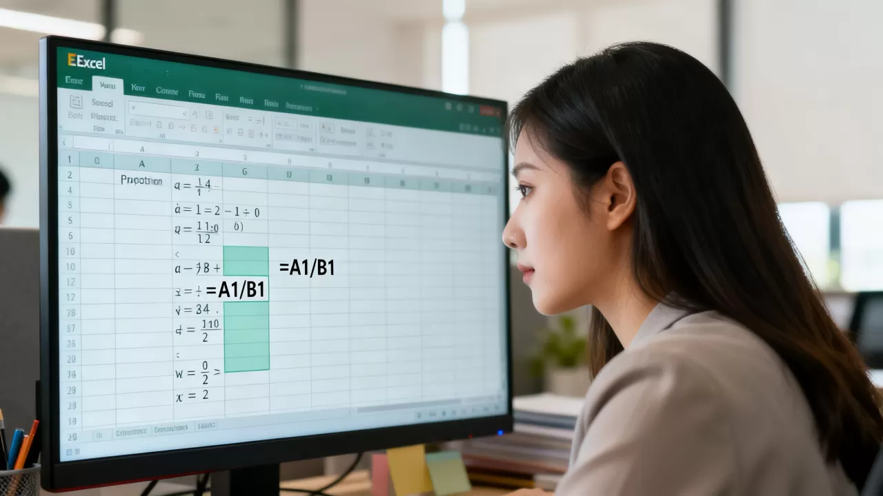 Excel几比几比例怎么算？excel表格设置比例公式