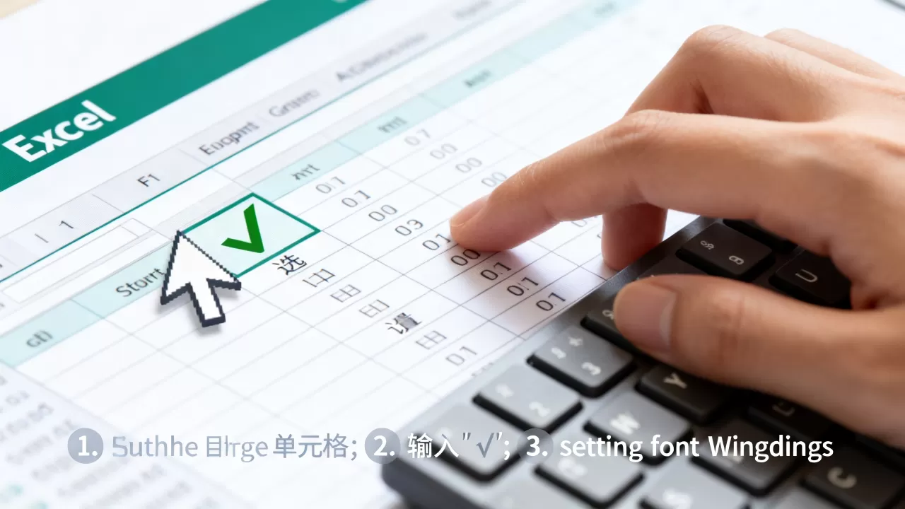 如何在Excel方框里打勾？excel单元格打勾符号