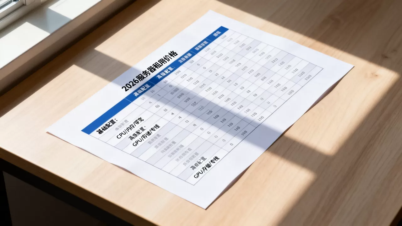 服务器租用表格怎么选?2026最新服务器租用价格表 服务器租用表格怎么选?2026最新服务器租用价格表