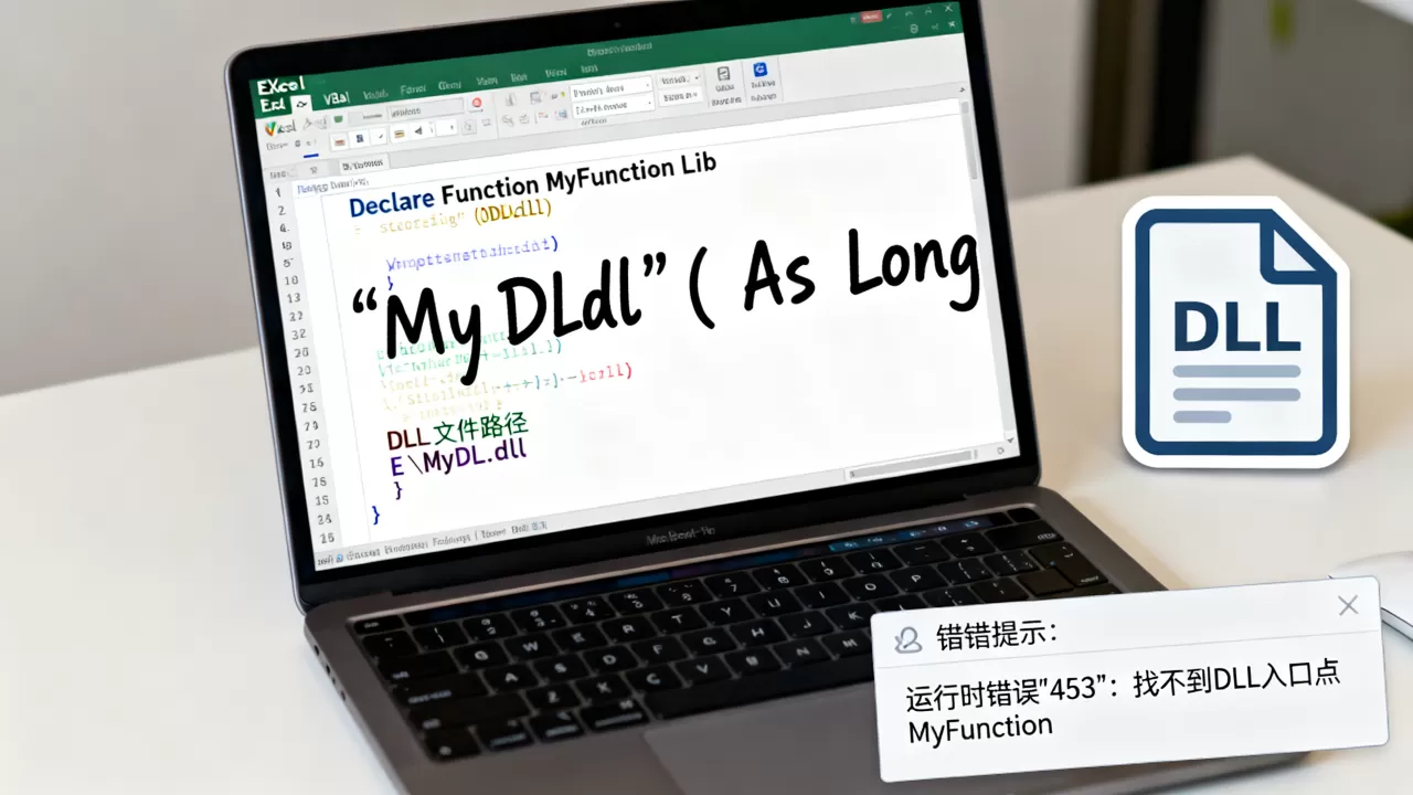 Excel如何引用DLL文件？VBA调用DLL报错怎么解决