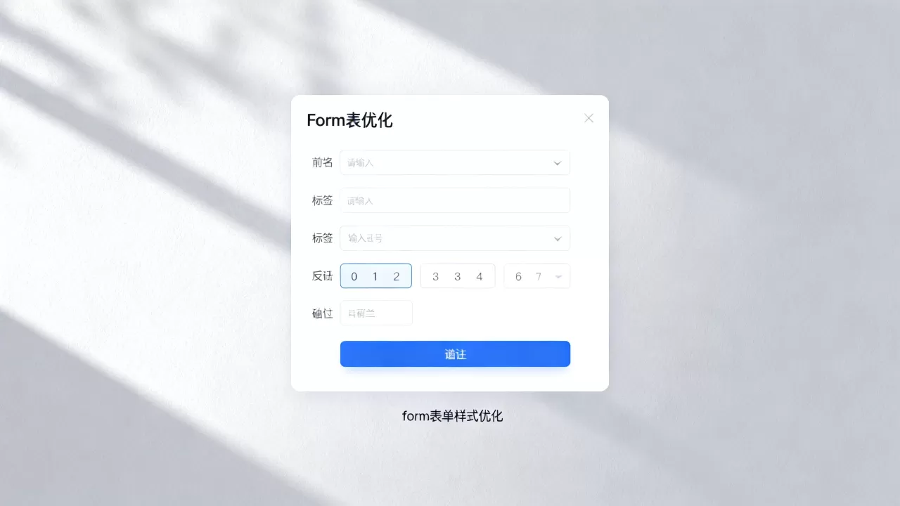 form表单如何美化更美观？前端form表单样式优化技巧