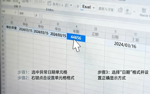 Excel年份显示异常怎么解决？如何设置日期格式