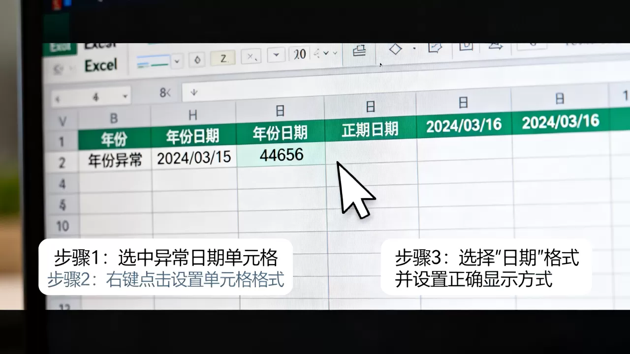 Excel年份显示异常怎么解决?如何设置日期格式 Excel年份显示异常怎么解决?如何设置日期格式