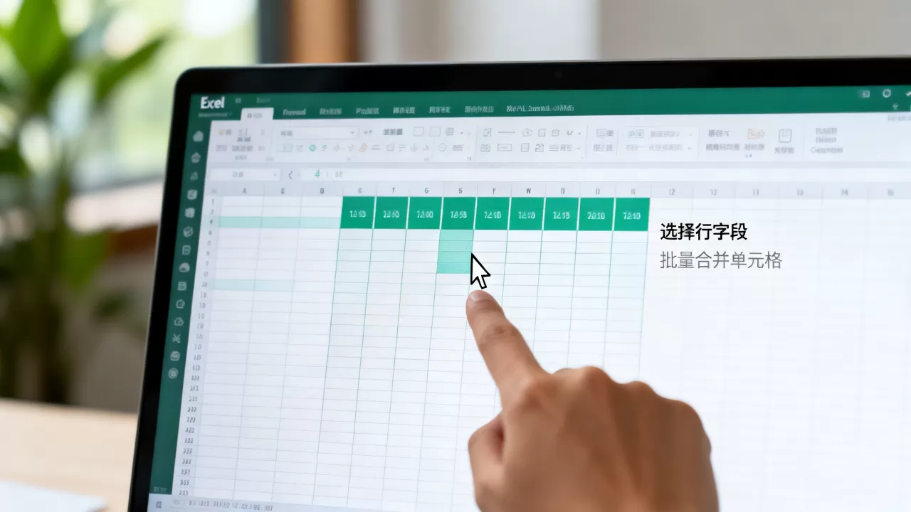 Excel行字段怎么操作？如何批量合并单元格