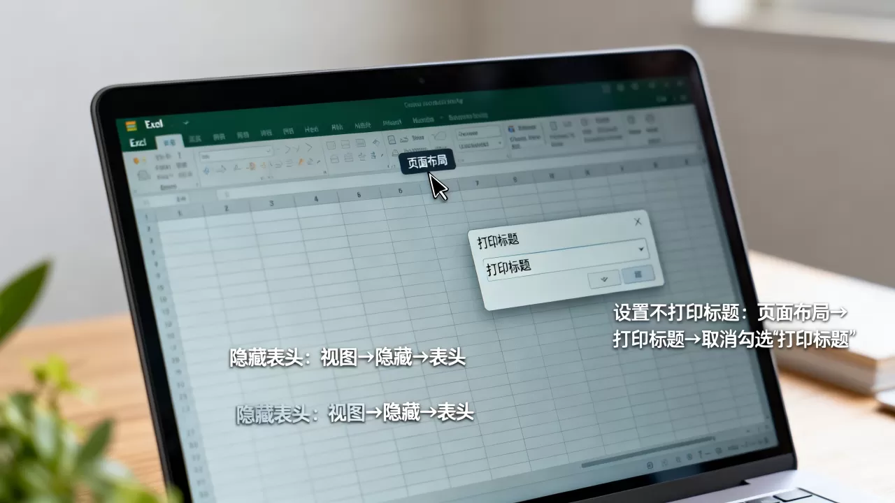 Excel表头怎么隐藏？如何设置表格标题不打印