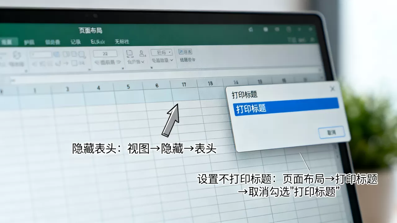 Excel表头怎么隐藏？如何设置表格标题不打印