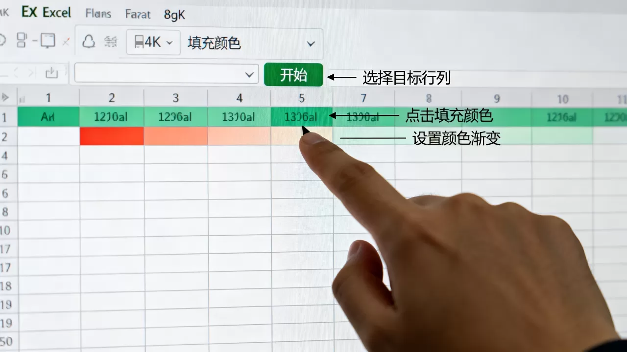 Excel行列变色怎么设置？excel表格单元格变色教程