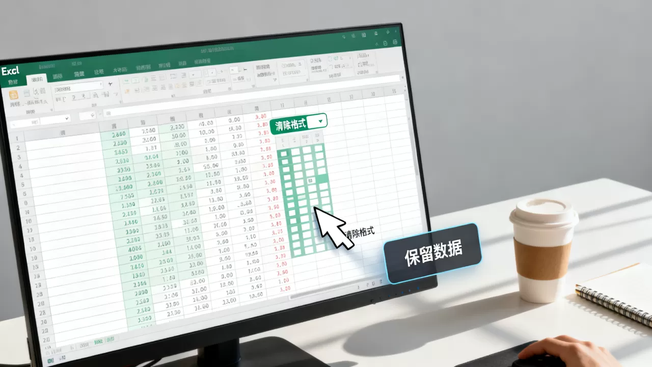 Excel怎么取消样式？如何清除单元格格式保留数据