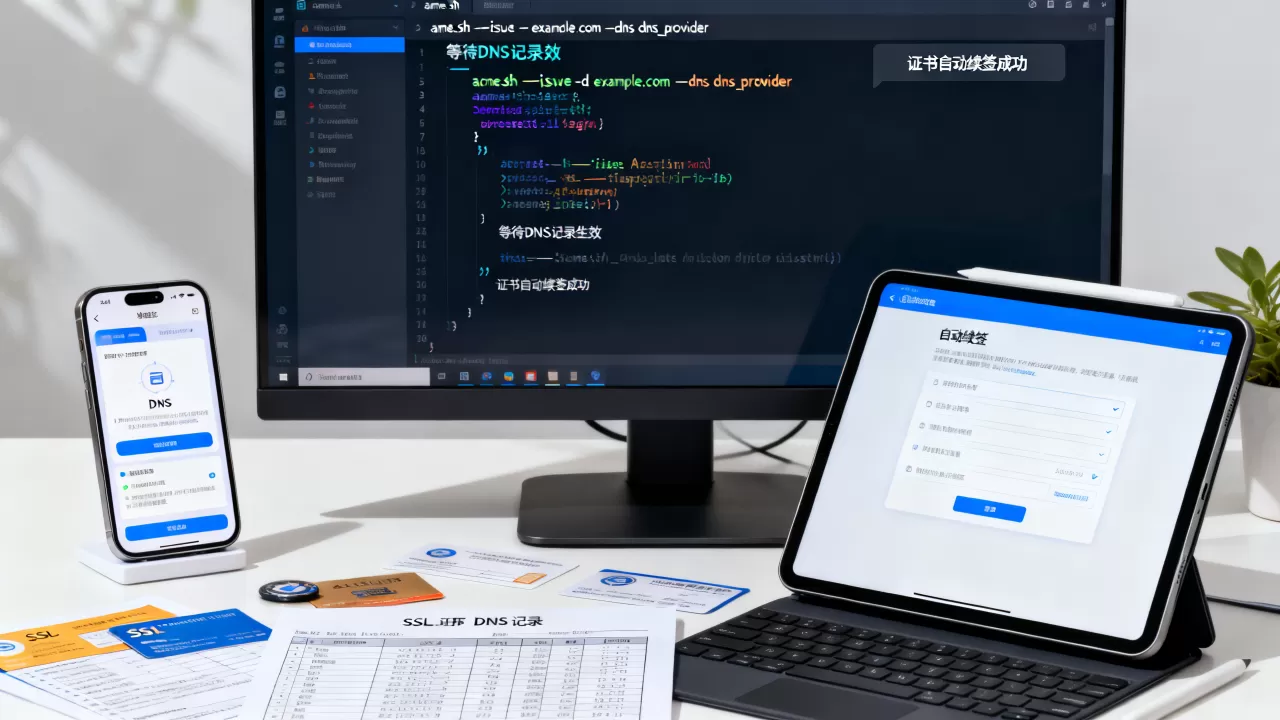 acme.sh DNS验证SSL证书怎么操作？acme.sh自动续签证书教程