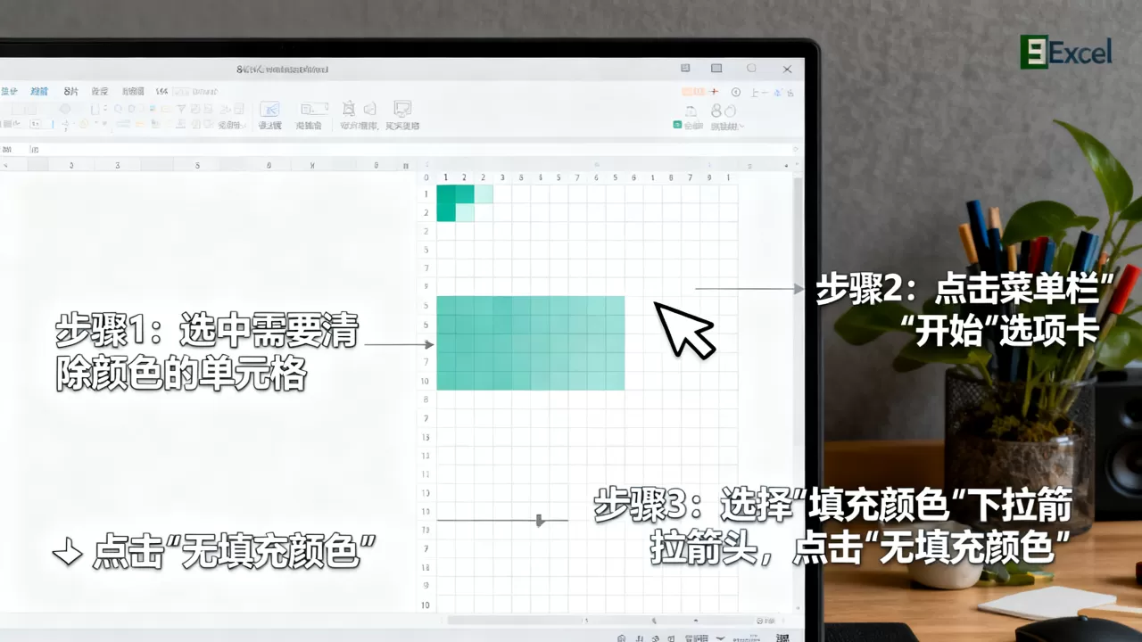 Excel怎么去掉颜色?如何批量清除单元格填充色 Excel怎么去掉颜色?如何批量清除单元格填充色