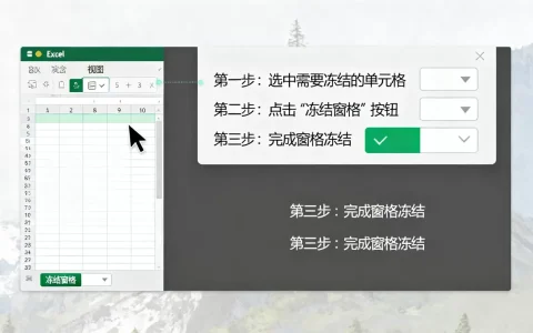 Excel如何定格窗口？冻结窗格的具体操作步骤