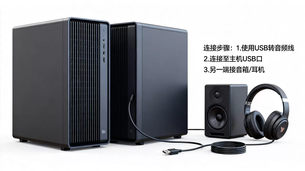 服务器主机没音箱插口怎么办?电脑主机没有耳机孔怎么连接 服务器主机没音箱插口怎么办?电脑主机没有耳机孔怎么连接