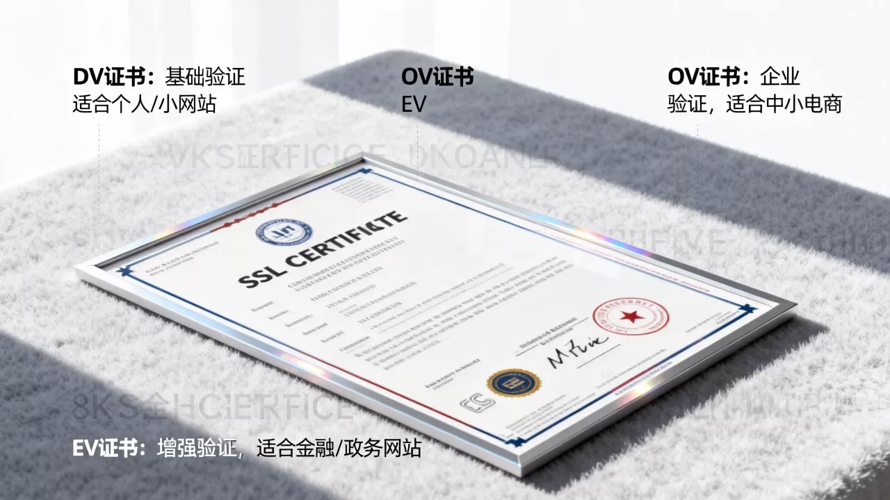 DV、OV、EV证书怎么选?SSL证书类型区别及适用场景 DV、OV、EV证书怎么选?SSL证书类型区别及适用场景