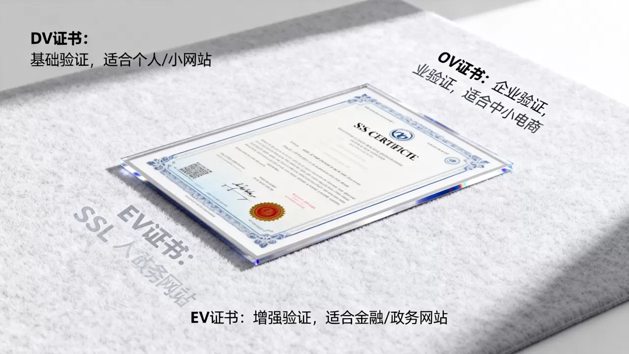 DV、OV、EV证书怎么选?SSL证书类型区别及适用场景 DV、OV、EV证书怎么选?SSL证书类型区别及适用场景