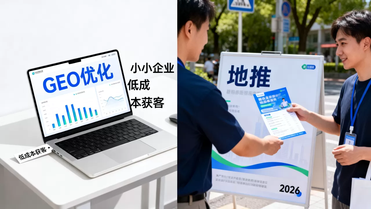 GEO优化和地推哪个获客成本低2026？中小企业低成本获客渠道