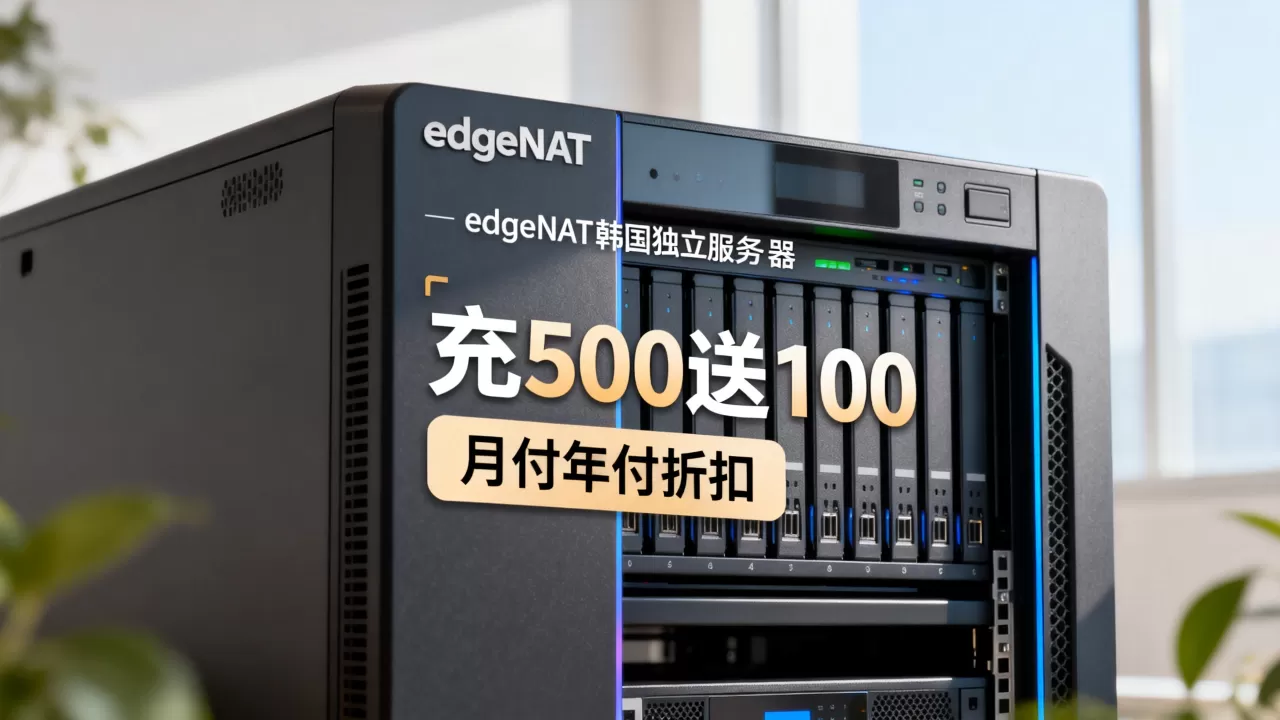 edgeNAT最新促销充500送100是真的吗？韩国独立服务器月付年付折扣力度大吗