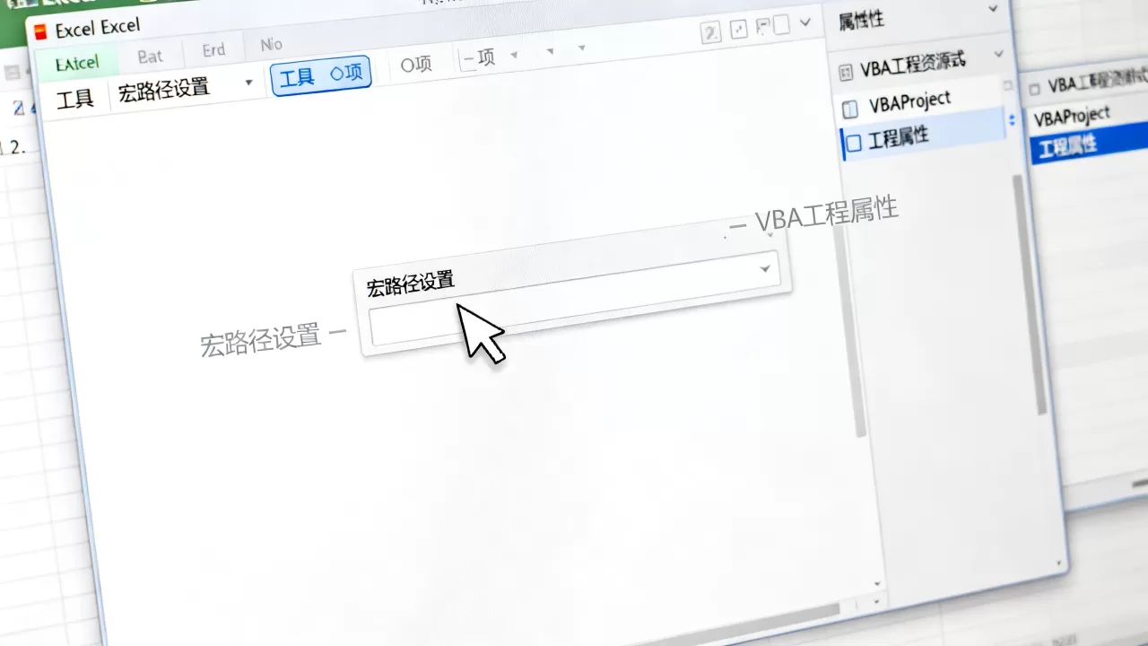Excel宏路径在哪里设置?如何查看VBA工程属性 Excel宏路径在哪里设置?如何查看VBA工程属性