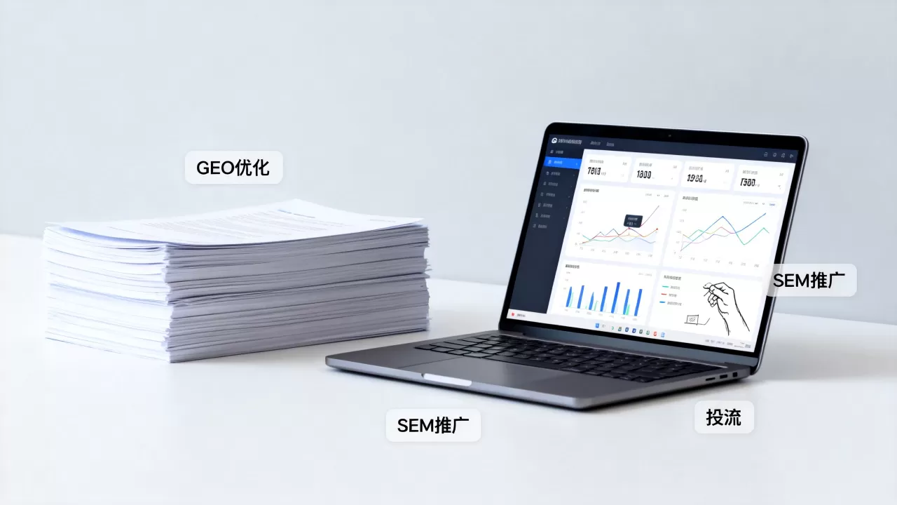 GEO优化和投流哪个停了还有效果2026,GEO优化和SEM推广区别 GEO优化和投流哪个停了还有效果2026,GEO优化和SEM推广区别