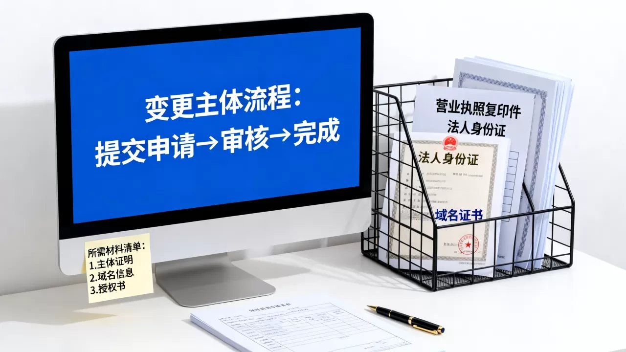 域名备案变更主体怎么操作？ICP备案变更主体需要哪些材料