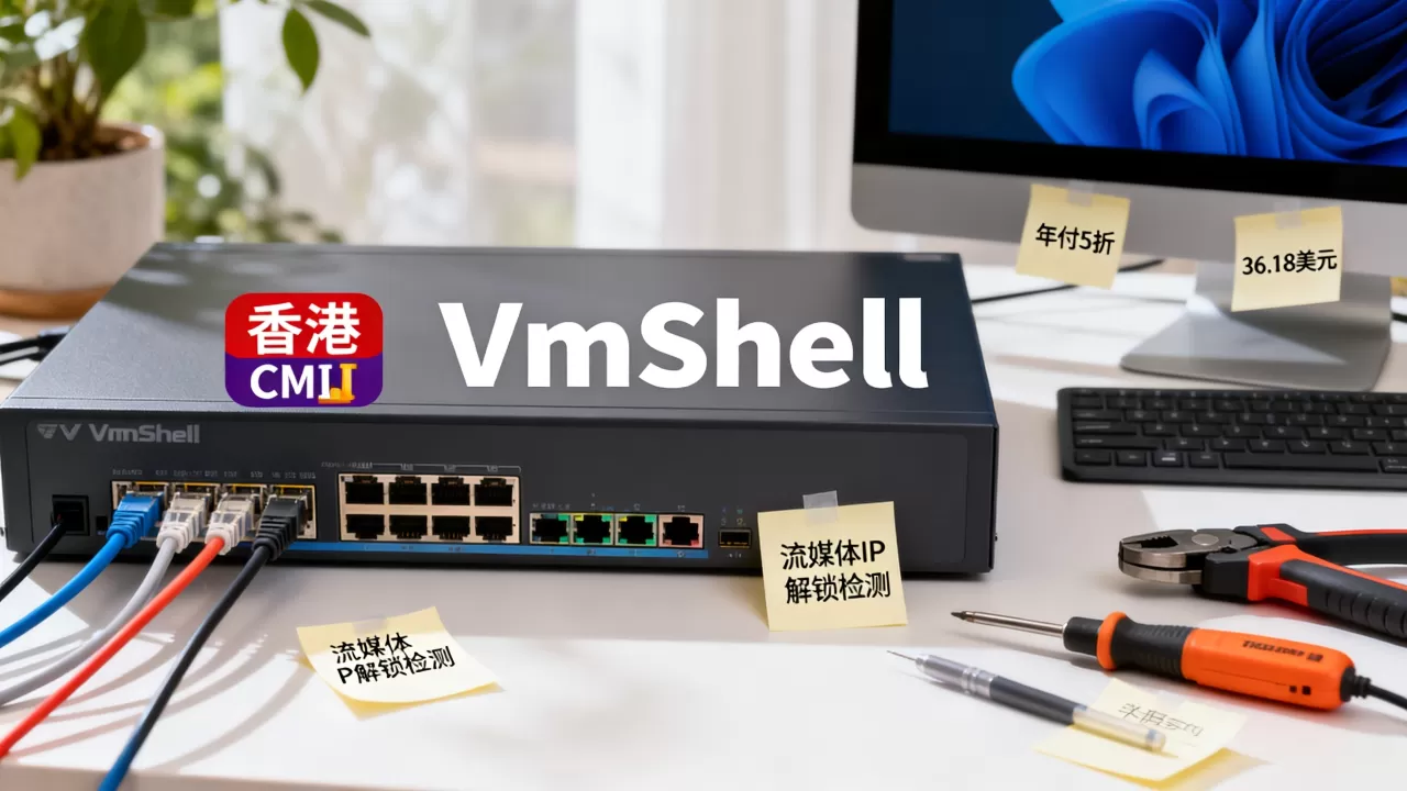 VmShell香港CMI年付5折低至36.18美元值得买吗，流媒体IP解锁检测